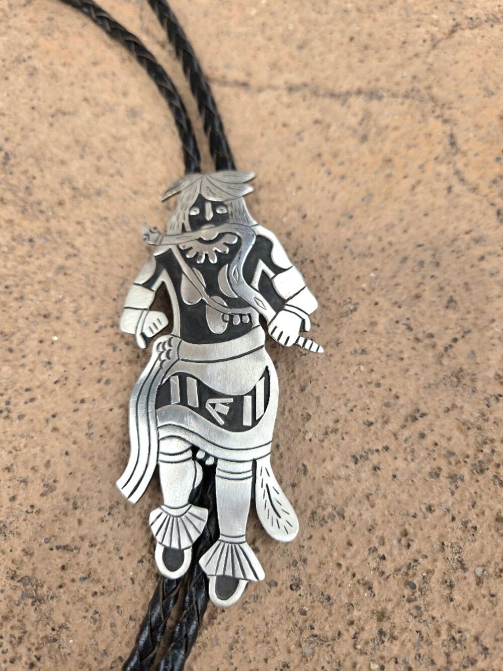 Vintage 1970's Hopi Snake Dancer Bolo Tie